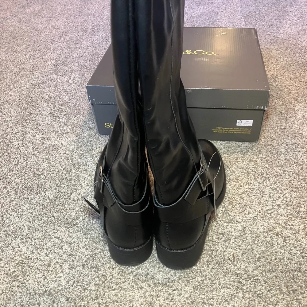 Style & Co Margoo Black Knee High Riding Boots Womens 5M F42199‎ NEW Equestrian